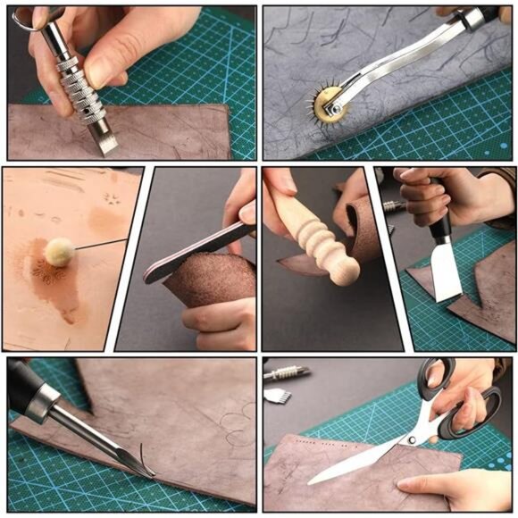 Leather Craft Tools Leather Working Tools Kit with Custom Storage Bag - Picture 6 of 7